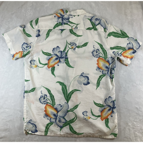 LEVI'S Mens HAWAIIAN Short Sleeve Button Down Shirt Floral Print Size Medium - Picture 2 of 9